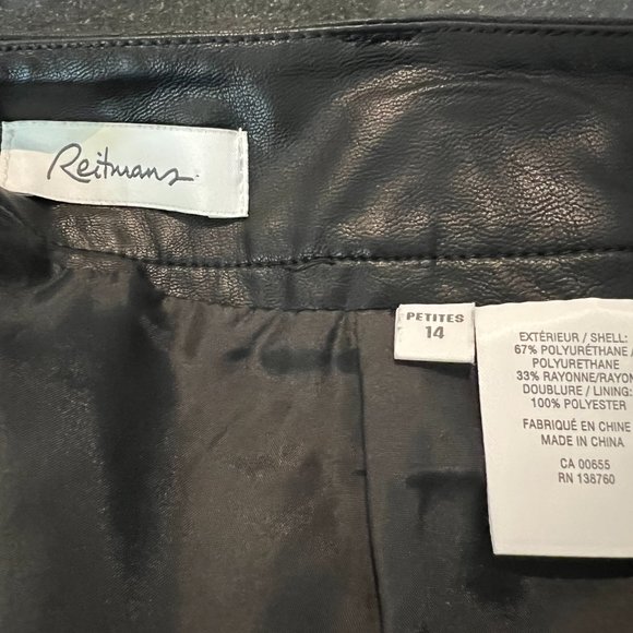 Black Faux Leather Skirt in size 14 Petite - Picture 4 of 4